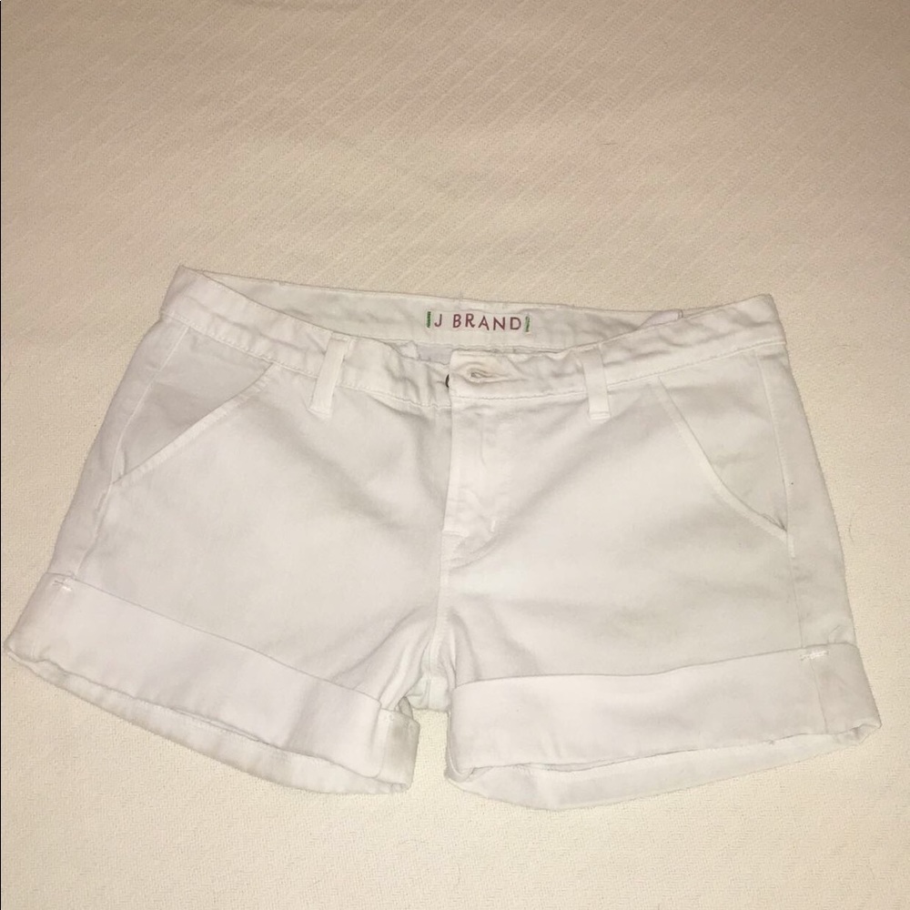J brand white denim shorts